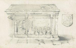 埃克尔斯霍尔教堂-边沁主教墓：铅笔素描，并[1817-1845] 作者 托马斯·佩普洛伍德