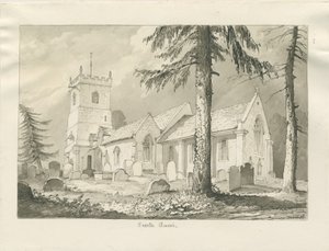 恩维尔教堂（Enville Church）：棕褐色素描，1837年 作者 托马斯·佩普洛伍德