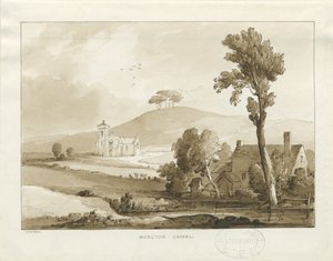 摩顿教堂：棕褐色水墨画，1838年 作者 托马斯·佩普洛伍德