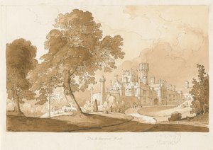 “ Thickbroom Hall” [Manley Hall]：棕褐色水墨画，1837年