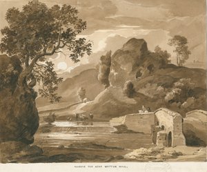 湿顿磨房-&39;Nanny&39;s Tor&39;：棕褐色水洗图，nd [？1838]（绘制）