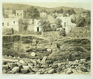 挖掘的观点，来自“Helicarnassus，Cnidus和Branchidae的发现史”，作者Charles Thomas Newton（1816-94）于1862年出版