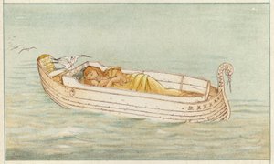达娜依和珀尔修斯（彩色平版画 作者 托马斯·拉尔夫·斯彭斯