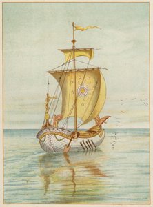 珀尔修斯和仙女座漂浮（彩色石版画） 作者 托马斯·拉尔夫·斯彭斯
