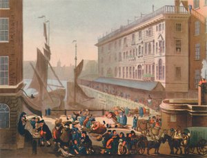 比林斯盖特鱼市》，1808年，1944年。创作人：托马斯-罗兰森，奥古斯都-查尔斯-普金。