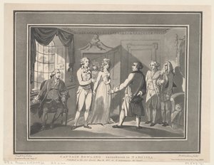 鲍林上尉介绍给纳西莎，1800年5月12日。创作者：Thomas Rowlandson, Joseph Constantine Stadler.
