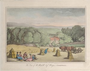 The Seat of M. Mitchell Esq.康沃尔郡亨格尔，来自自然界的素描，1822年，1822年。创作者：Thomas Rowlandson, Joseph Constantine Stadler.