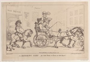 A Bankrupt Cart, or The Road to Ruin in the East！, November 5, 1799. 作者 托马斯·罗兰森