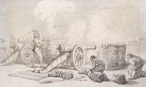 作战中的法国炮兵师（水彩画） 作者 托马斯·罗兰森