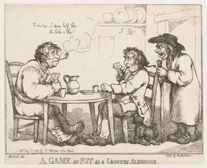A Game at Put in a Country Alehouse, August 10, 1810., August 10, 1810. 作者 托马斯·罗兰森