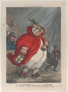 A Midwife Going to a Labour, February 12, 1811. , 1811年2月12日。 作者 托马斯·罗兰森