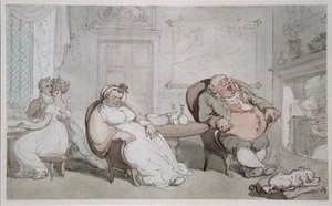 偷来的吻》（纸上水彩画） 作者 托马斯·罗兰森