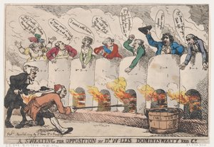 A Sweating for Opposition by Dr. W-llis Dominisweaty and Co., March 6, 1789., March 6, 1789. 作者 托马斯·罗兰森