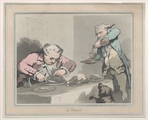 在晚餐时，1790., 1790. 作者 托马斯·罗兰森