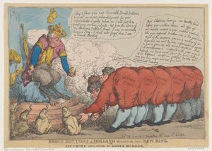 Broad Bottoms in Holland Worshiping Their New King, July 23, 1806. , July 23, 1806. 作者 托马斯·罗兰森