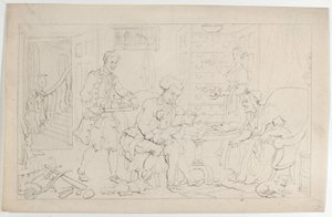 童年：The First Tutor, from The Dance of Life, September 1, 1817., September 1, 1817. 作者 托马斯·罗兰森
