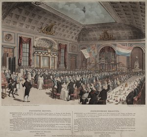 晚宴庆祝荷兰从法国解放，伦敦市酒馆，Bishopsgate，1814年（aquatint） 作者 托马斯·罗兰森