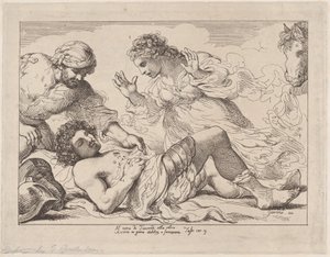 Erminia发现受伤的Tancred，来自Tasso，Gerusalemme Liberata，约1790年，约1790。 作者 托马斯·罗兰森