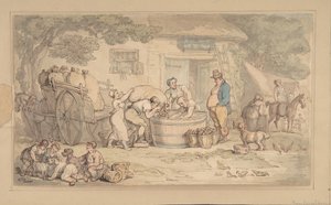 耕作场景，1780-1827。 作者 托马斯·罗兰森