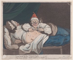 五次在锥子的灯光下，我把小时的玻璃变成了黑夜！，1793年，1793年。 作者 托马斯·罗兰森