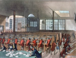 伦敦伦巴底街邮政总局，1808年 作者 托马斯·罗兰森