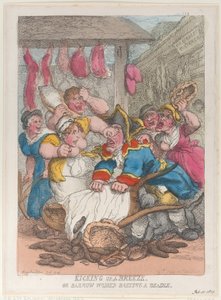 Kicking Up a Breeze or Barrow Women Basting a Beadle, February 10, 1814. , February 10, 1814. 作者 托马斯·罗兰森