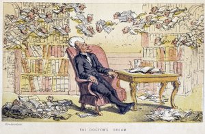 Le rêve du docteur - 在生病的威廉·康贝 (William Combe) 的“句法博士三趟旅行：寻找风景如画的安慰和妻子”中。 罗兰森 作者 托马斯·罗兰森