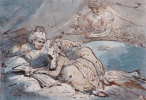 爱在东方，c.1787（笔和颜色洗） 作者 托马斯·罗兰森