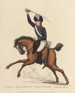 忠诚的伊斯灵顿志愿者骑兵，1799年（彩色aquatint） 作者 托马斯·罗兰森