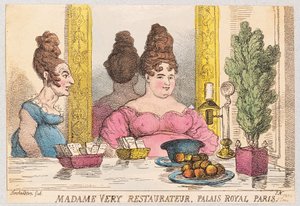 Madame Very，Restaurateur，Palais Royal，Paris，pub。 1814年（手工彩色雕刻） 作者 托马斯·罗兰森