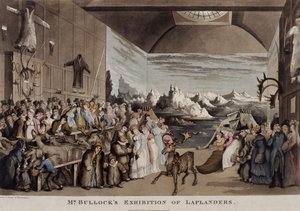 布洛克先生在1822年皮卡迪利埃及大厅的拉普兰人展览（aquatint） 作者 托马斯·罗兰森