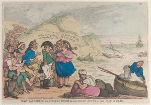 Nap Dreading His Doleful Doom or His Grand Entry in the Isle of Elba, April 20, ..., April 20, 1814. 作者 托马斯·罗兰森