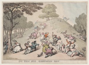 格林威治公园的一棵树山，1802年，1802年。 作者 托马斯·罗兰森