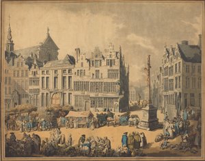 安特卫普的梅尔广场，1797年。 作者 托马斯·罗兰森
