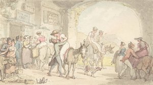 Pleasure of a Poste aux Anes, 摘自《感伤旅行》，约1821年。 作者 托马斯·罗兰森