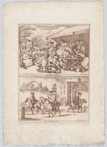 Pot Fair Cambridge, and, The College Gate, 1780-90. , 1780-90. 作者 托马斯·罗兰森