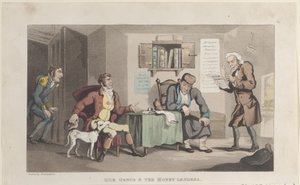 Quae Genus & The Money Lenders, 摘自The History of Johnny Quae Genus, The L..., September 1, 1821. 作者 托马斯·罗兰森