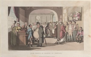 Quae Genus in Search of Service, from The History of Johnny Quae Genus, The Lit..., August 1, 1821. 作者 托马斯·罗兰森