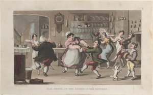 Quae Genus, in the Sports of the Kitchen, from The History of Johnny Quae Genus..., August 1, 1821. 作者 托马斯·罗兰森