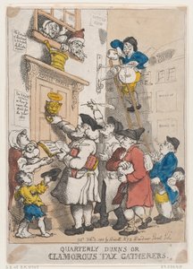 Quarterly Dunns, or Clamorous Tax Gatherers, February 3, 1805., February 3, 1805. 作者 托马斯·罗兰森