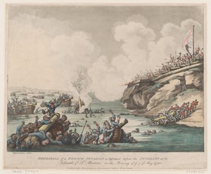 1798年5月18日，在......群岛的残废者面前进行的法国入侵排练。 作者 托马斯·罗兰森