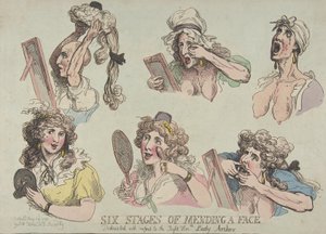 补脸的六个阶段，敬献给正确的阁下。Lady Ar...，1792年5月29日。 作者 托马斯·罗兰森