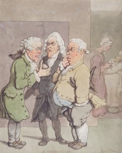 医生咨询会，1815-1820（笔墨水和纸上石墨） 作者 托马斯·罗兰森