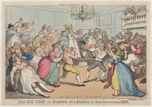 The Gig Shop or Kicking Up a Breeze at Nell Hammiltons Hop, February 16, 1811., February 16, 1811. 作者 托马斯·罗兰森