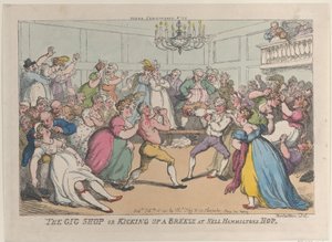 The Gig Shop or Kicking Up a Breeze at Nell Hammiltons Hop, February 16, 1811., February 16, 1811. 作者 托马斯·罗兰森