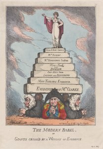 The Modern Babel, or Giants Crushed by a Weight of Evidence, April 11, 1809。 作者 托马斯·罗兰森