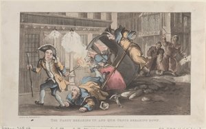The Party Breaking Up, and Quae Genus Breaking Down, from The History of John..., December 1, 1821. 作者 托马斯·罗兰森
