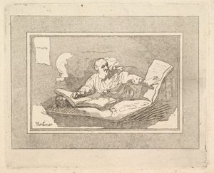 哲学家大胡子老人抄书，1783-87年。 作者 托马斯·罗兰森