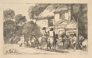 三马蹄铁，路边旅馆，1787年12月18日。 作者 托马斯·罗兰森