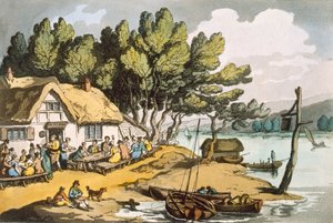 怀特岛纽波特附近的风景，酒吧。1822. 作者 托马斯·罗兰森